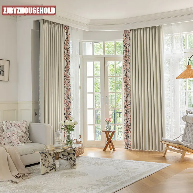 Home Fragrance French - Cortina opaca francesa de doble pieza,