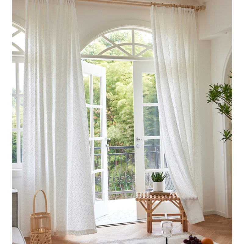 Home Fragrance French - Cortinas de Gasa Opacas Transparentes de