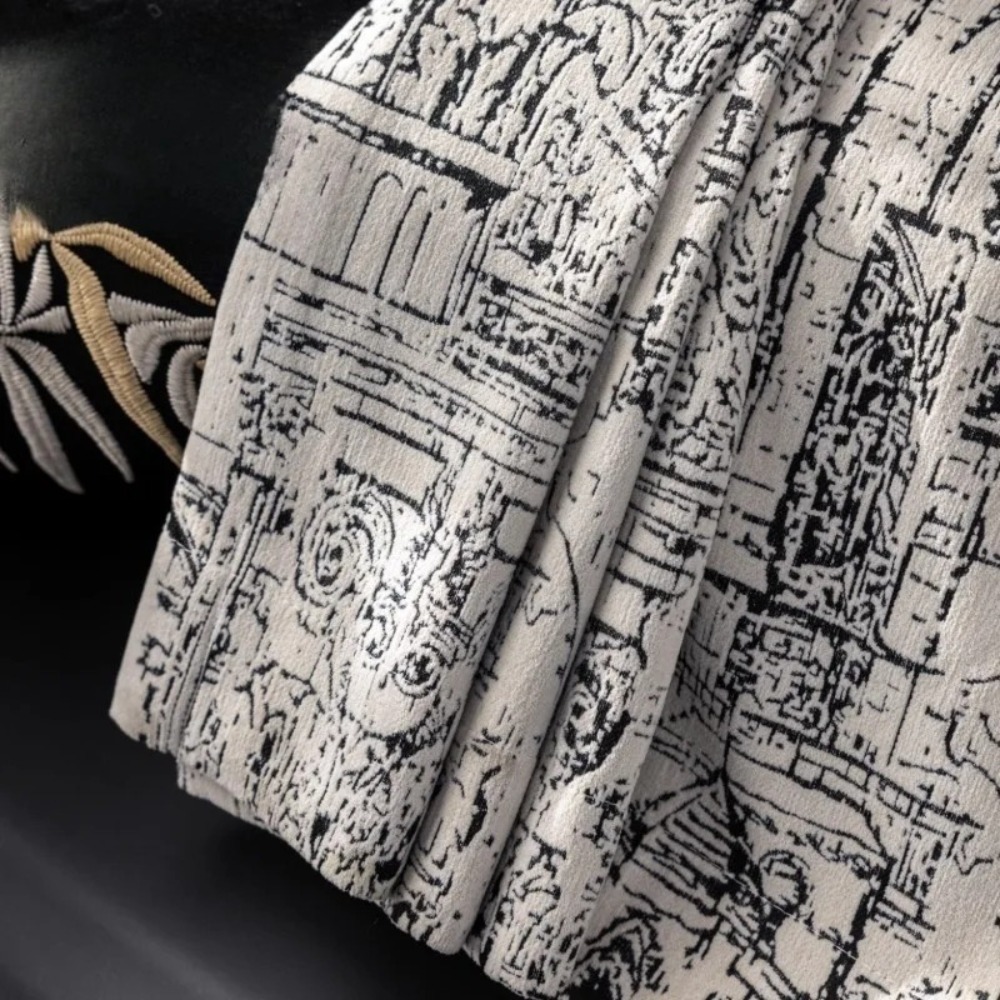 Home Fragrance French - Cortinas de chenilla opacas de Jacquard